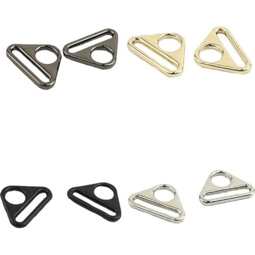 28GD 10 Pcs Metal Triangle Shape Ring Buckle Adjuster Swivel Clip for Webbing Leather Craft Bag Strap Belt Garment Luggage