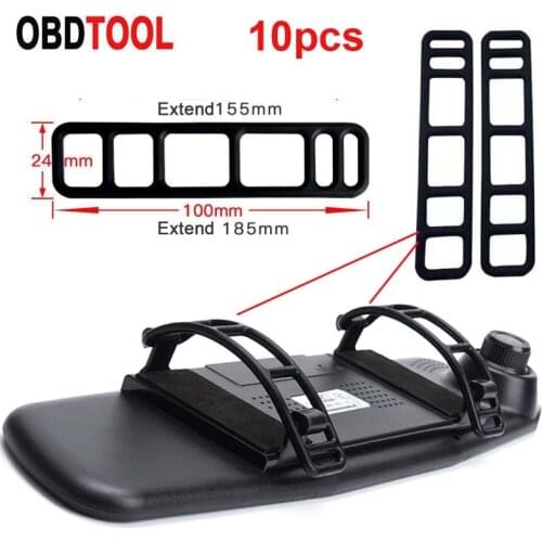 10pcs 6 Holes 10cm Long Dash Cam Fixing Strap Car Rearview Mirror Belt Buckle Bandage Bracket Silicone Holder DVR Fixed Band