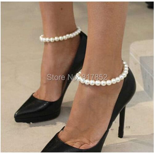 FREE SHIPPING New 2pcs Style L58 Women Fashion Imitation Pearls Ankle Jewelry