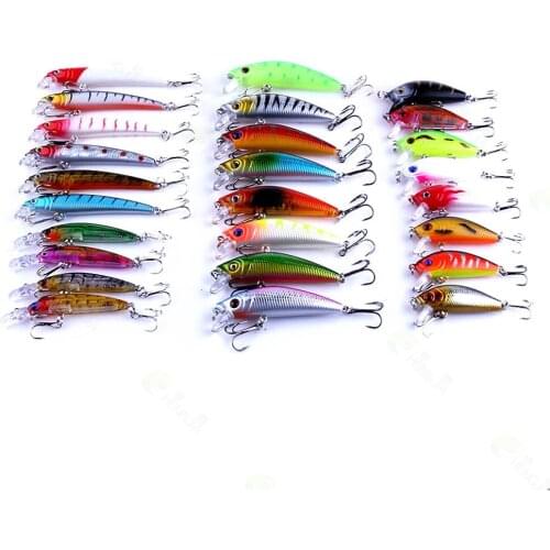26Pcs/Lot Quality Fishing Lure Hard Bait Minnow Pesca Tackle Isca Artificial Bait Crankbait Swimbait Fishing Accessories