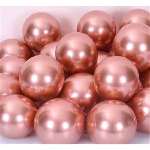50pcs 10inch Rose Gold Pearl Chrome Metal Balloons Golden Balloon Arch Wedding Supplies Birthday Party Decoration Globos