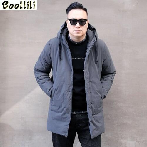 Boollili White Duck Down Jacket Plus Size Puffer Jacket Men Hooded Winter Coat Men Warm Parka Moda Masculina