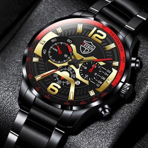 2021 Mens Fashion Sports Watches Luxury Male Stainless Steel Analog Quartz Wrist Watch Men Business Casual Calendar Date Watch