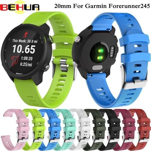 Colorful Soft Silicone Replacement Strap for Garmin Forerunner 245 Smart Sport wristband for Garmin Forerunner 245M Watch band