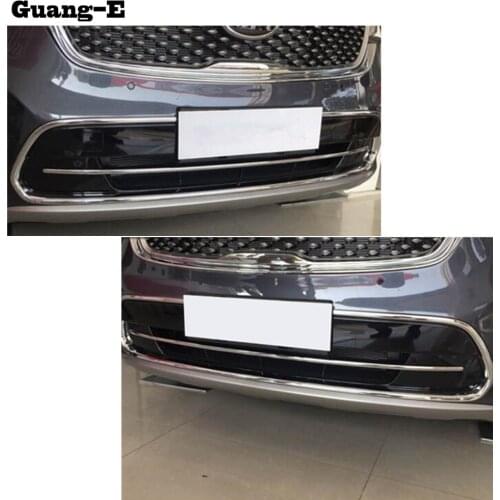 For Kia Sorento L 2015 2016 2017 Car ABS Chrome License Plate Trim Front Racing Grid Grill Grille Hoods Panel Frame