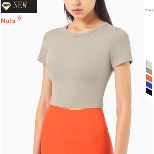 New 2021 Nude Lulu Yoga T-shirt For Women Sports Sleeves Sportswear Fitness Shirt Sports Top Short Sleeve T-shirt Push Up Tights
