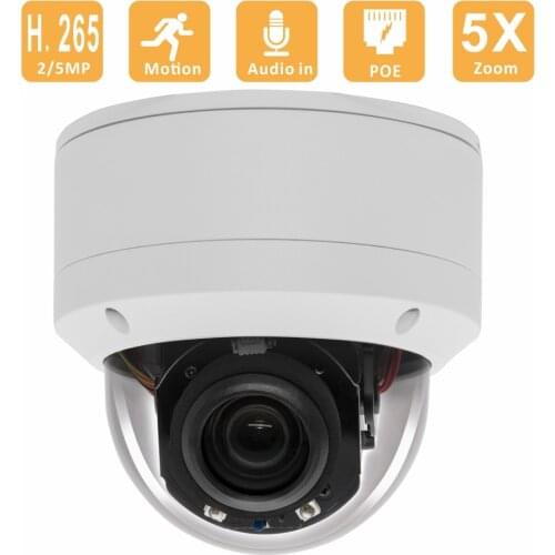 H.265 2MP IP PTZ Camera Audio in 2.7-13.5mm Lens 5X zoom Night vision Outdoor/Indoor Security Camera