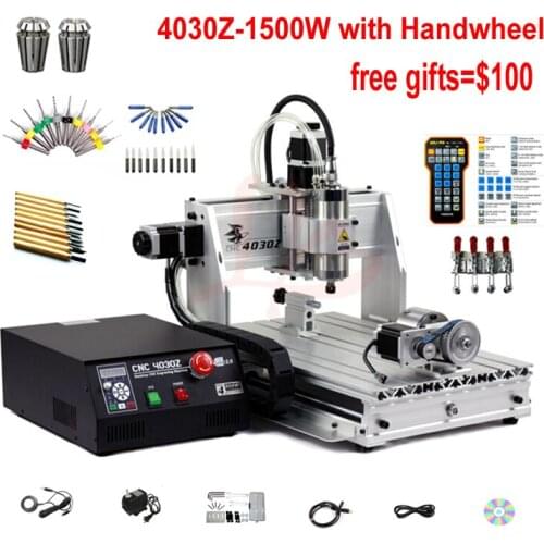 Mini 4030 cnc router machine 3040 1500W cnc milling machine with handwheel control water-cooled spindle ER11 Wood metal Carving