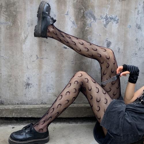 Fashion Women Tights Sexy Pantyhose Moon Leopard Pattern Stocking for Ladies Black White Color