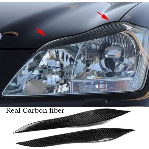 Real Carbon Fiber Headlight eyebrow Eyelid Cover Trim For Toyota crown 2005-2009