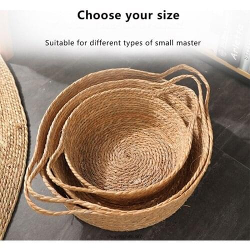 Natural Straw Small Medium Cat Sofas/Beds Luxury Villa Woven Straw Breathable Scratch-resistant/Wear-resistant ma25 Wholesales