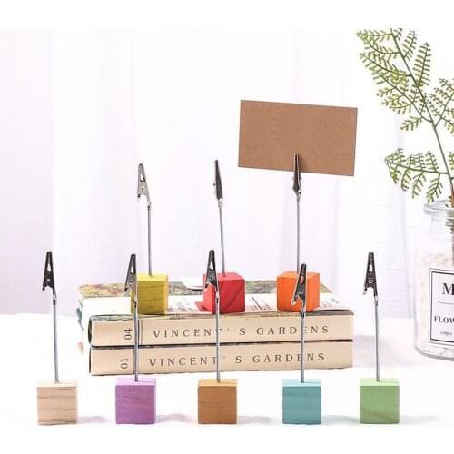 1PC Small Cube 1 Clips Metal Card Note Holder Memo Clips Scrapbook Photo Clamps Stand Message Card Holder Office Desk Organizer