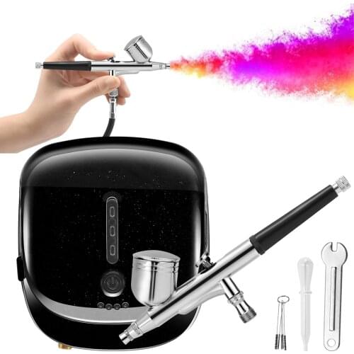 Portable Mini Airbrush Kit 0.3mm Rechargeable Compressor Beauty Instrument for Cake Decorating Makeup Nail Art Beauty Spray Gun