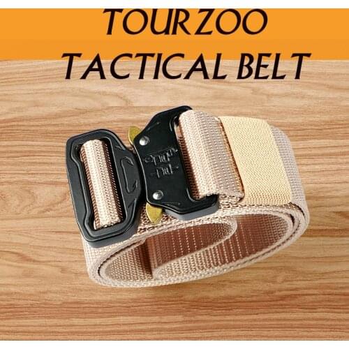 Tourzoo Tactical Belt Heavy Webbing Adjustable Military Style Mens Nylon training Belt With Quick-release Metal Multifunctional