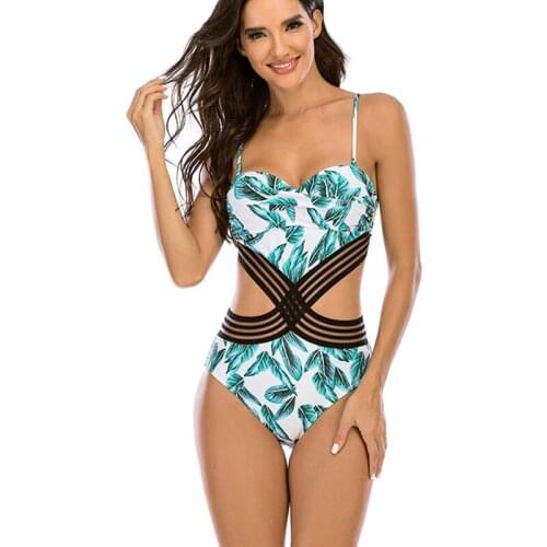 Sexy Mesh Monokini One Piece Swimsuit 2021 New Push Up Swimwear Women Black Ruched Bathing Suit Women Swimming Suits