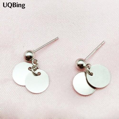 Wholesale 925 Sterling Silver Round Stud Earrings 925 Silver Fashion Jewelry Stud Earrings Pendientes Plata Brincos