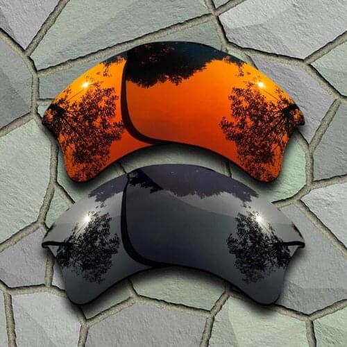 Grey Black&Red Orange Sunglasses Polarized Replacement Lenses for Oakley Flak Jacket XLJ