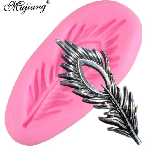 Peacock Feather Silicone Mold Cake Border Fondant Cake Decorating Tools Chocolate Candy Clay Gumpaste Molds Cupcake Baking