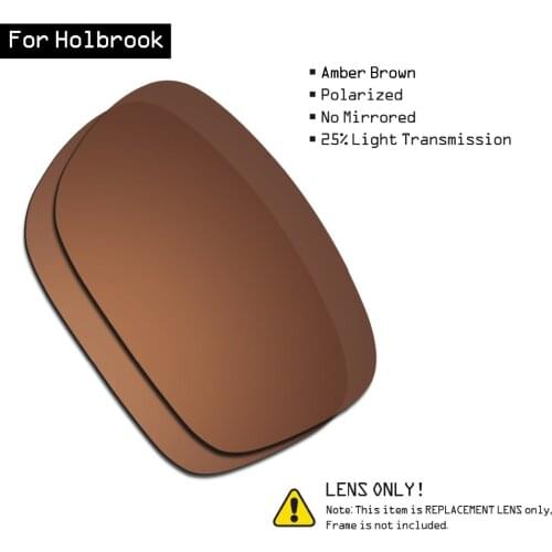 SmartVLT Polarized Sunglasses Replacement Lenses for Oakley Holbrook - Amber Brown