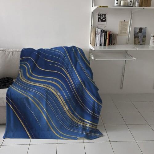 Bedroom Warm Blankets Blue Yellow Marble Abstract Sofa Throw Blankets Childrens Baby Soft Blankets Airplane Portable Blanket