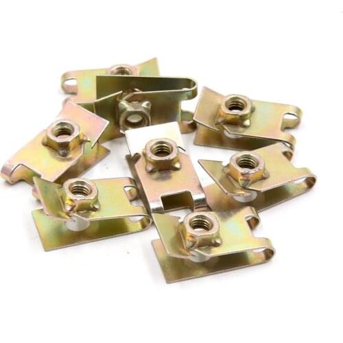 Uxcell 8Pcs 6mm Thread Hole Metal Rivets Car Bumper Fender U-Type Clips Retainers