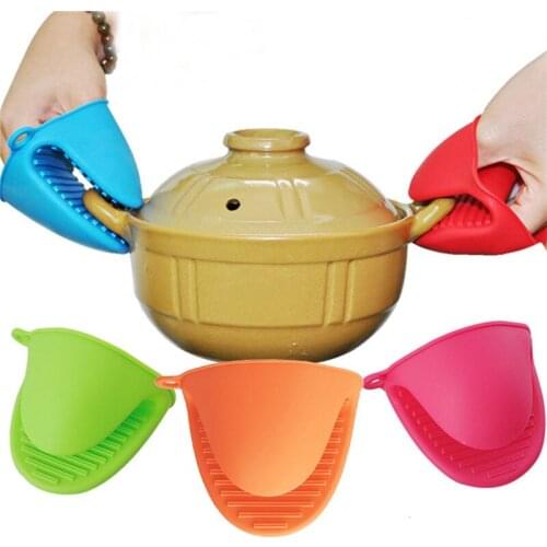 1Pc Kitchen Silicone Heat Resistant Gloves Clips Insulation Non Stick Anti-slip Pot Bowel Holder Clip Cooking Baking Oven Mitts
