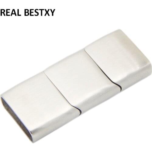 20pcs/lot hole size: 16*5mm 316l Stainless Steel Buckle Magnet Hook Jewelry Findings For Leather Bracelet Magnetic Clasp DIY