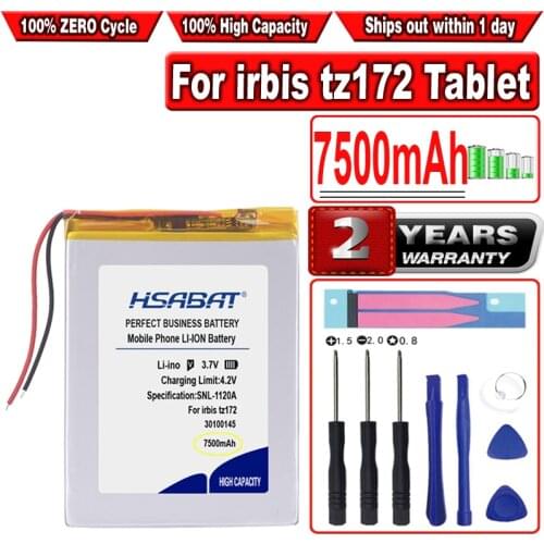 HSABAT 7500mAh 30100145 Battery for Digma optima 10.6 3G TT1006MG For irbis tz172 Tablet