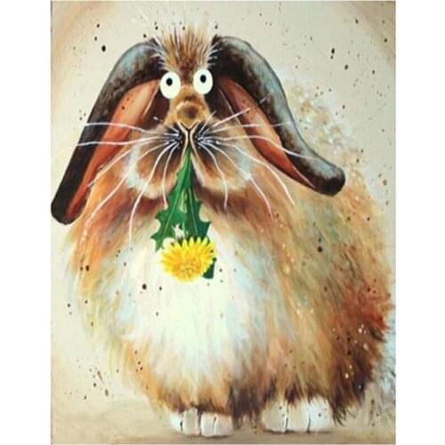 5D DIY Diamond Painting Cartoon Art Rabbit Mosaic Picture Embroidery Full Drill Rhinestone Picture Room Decor Gift FC575