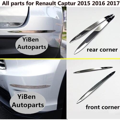 Car Body Side Bumper Corner Protection Trim Frame Stick Stainless Steel Anti-Rub Cover Parts For Renault Captur 2015 2016 2017