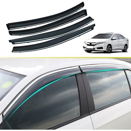 For Honda City Greiz Gienia 2015 2016 2017 2018 Car Styling Smoke Window Sun Rain exterior visor Deflector Guard Accessorie 4PC