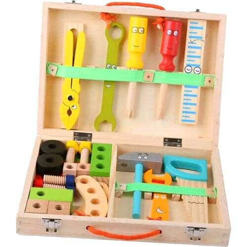 Wooden Repair Tools Box for Children Educational Puzzle Toys Games