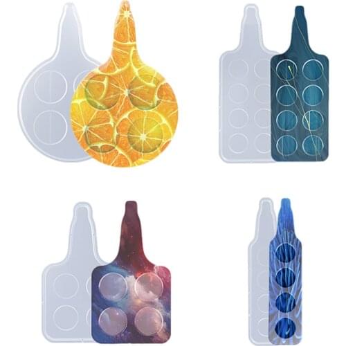 DIY Shot Glass Serving Tray Resin Mold Wine Glass Serving Tray Silicone Mold Handmade Wind Plate Casting For Bar