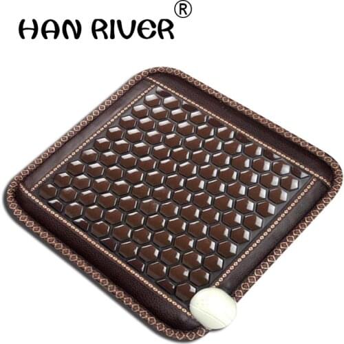 Household jade electric heating health cushion cushion physiotherapy in germanium stone cushion office chair cushion 45*45cm