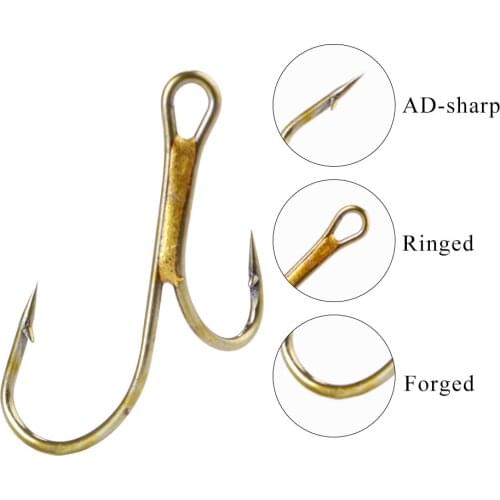 FISH KING High Carbon Steel fishing hook 20Pcs/lot 1# 2# 4# 6# 8# soft bait Double Gold Barbed Hook fishing Tackle accessories