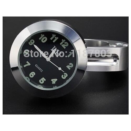 Chrome 7/8''- 1" Handlebar Clock for Honda Shadow VT X 750 1300 CBR 600 1000 F4i F4 F3 Suzuki Hayabusa Boulevard Intruder VL VS