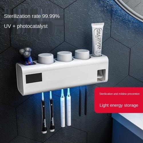 Intelligent Disinfection Toothbrush Shelf Electric Sterilization Wall Hanging Toilet Storage Box No Holes