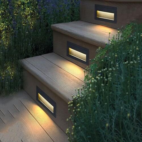 IP65 Waterproof Aluminum LED Step Light 3/5W Outdoor Recessed Buried Lamp Porch Pathway Lobby Villa Hotel Stair Light