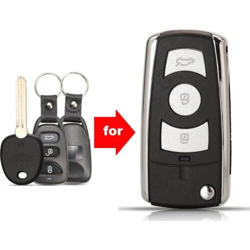 Jingyuqin 3/4 Buttons Modified Flip Remote Key Shell Case Cover For Hyundai Elantra Sonata Carens NF 2009 For KIA LOTZE 2006