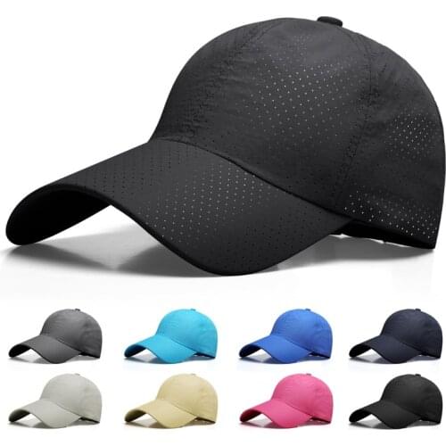 New Version Quick Drying Ventilation Baseball Cap Solid Color Womens Sun Visor Cap Outdoor Mens Porous Hip Hop Hat