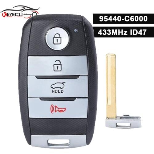 KEYECU OEM Keyless Go Smart Remote Key 433MHz ID47 for KIA Sorento 2015 2016 2017 2018 TQ8-FOB-4F06 P/N: 95440-C6000 (UMa PE)