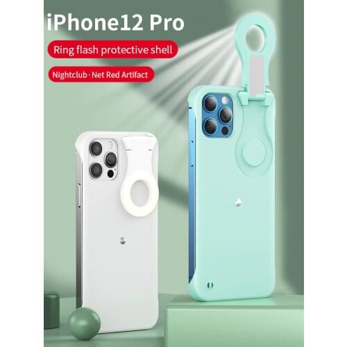 For IPhone 12 11 Ring Light Case With Flash Led Fill Light For Shot Fashion Selfie Case For IPhone11 12 Pro Max Xs Xr Ringlight