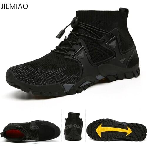 JIEMIAO Mesh Breathable Trekking Hiking Shoes Men Women Sneakers Summer Outdoor Trail Mountain Climbing Sports Shoes Size 36-47