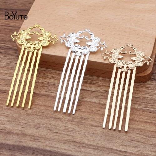 BoYuTe (10 Pieces/Lot) 36*46MM Copper Metal Hair Comb 5 Teeth Diy Hair Jewelry Accessories Wholesale