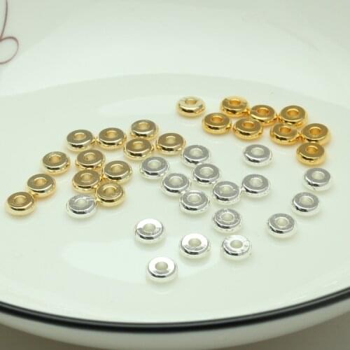 1 Pack 3-4-5-6-7-8mm Metal Brass 3 Colors Spacer Beads Round Flat Beads DIY Jewelry Components For Jewelry Making