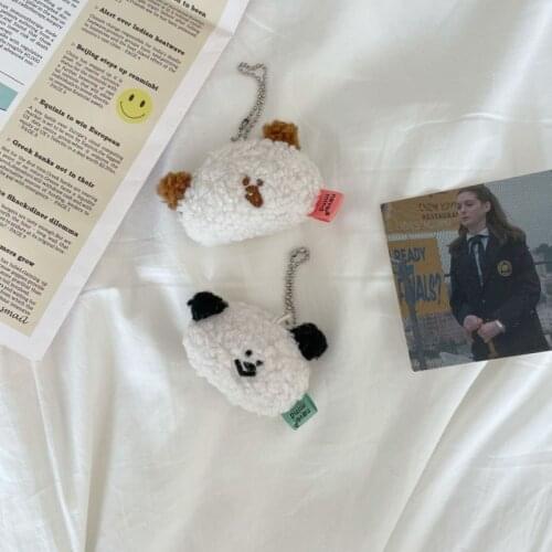 Cartoon Cute Plush Ear Bear Keychain Korean Ins Student Schoolbag Decorative Pendant Couple Kawaii Ornament Fashion Accessories