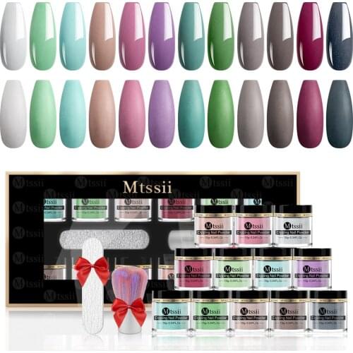 Mtssii DIARY10g Dipping Nail Powder set Nail Glitter Powder Pigment Natural DryChrome Powder for Nail Art Gel Decoration