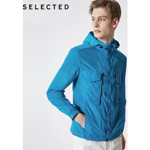 SELECTED mens hooded Multi Pocket work style casual coat |419221509