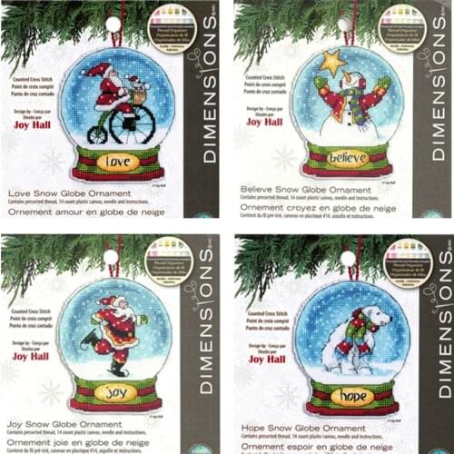 14/11/18/22/16/28/25ct Counted Cross Stitch Kit Santa Claus snowman Polar bear Crystal ball Ornament Ornaments Dim 7008903