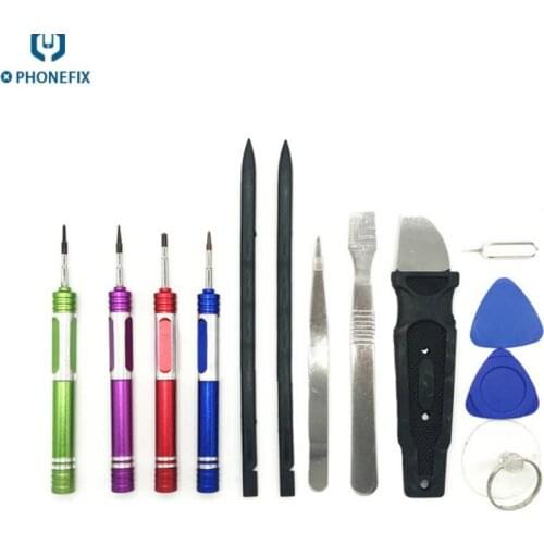 PHONEFIX 13 in 1 DIY Phone Repair Tools Set Opening Tool Kit Spudger Shovel Knife Triangle Pry Screwdrivers Tweezer Tools Kit